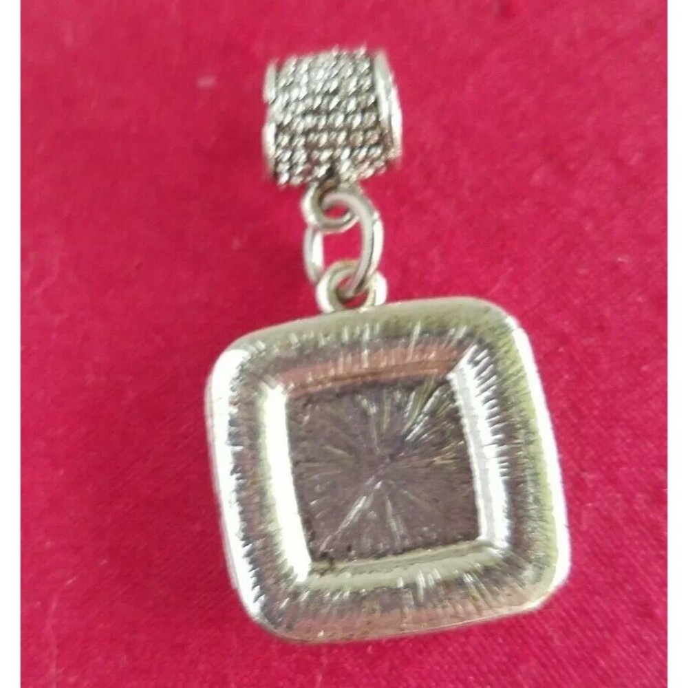 Marching Band Red Star Silver Tone Rhinestones square pendant - Picture 3 of 4